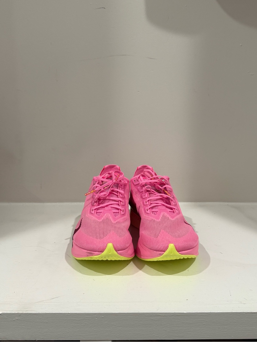Nike Women's Neon Pink Racing Shoes with Berry Swoosh - Picture 2 of 5